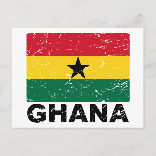 Carte Postale Drapeau Vintage Ghana (Devant)