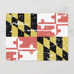 Carte Postale Drapeau vintage MARYLAND