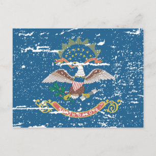 Carte Postale Drapeau vintage NORD DAKOTA