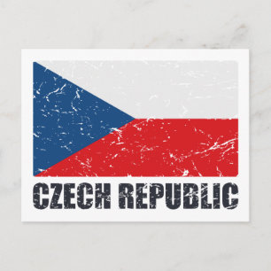Carte Postale Drapeau Vintage République tchèque
