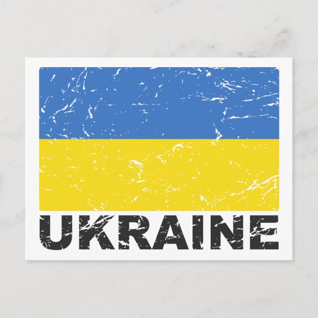 Carte Postale Drapeau Vintage ukrainien (Devant)