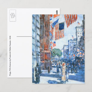 Carte Postale Drapeaux Cinquième Avenue par Childe Hassam, Art V