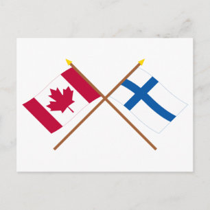 Carte Postale Drapeaux croisés Canada et Finlande