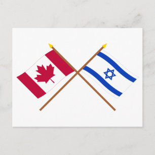 Carte Postale Drapeaux croisés Canada et Israël