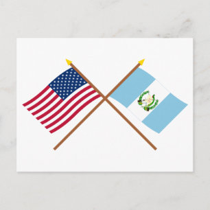 Carte Postale Drapeaux croisés des États-Unis et du Guatemala