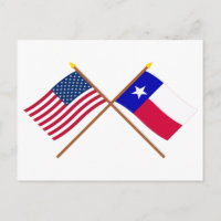Drapeaux croisés des États-Unis et du Texas