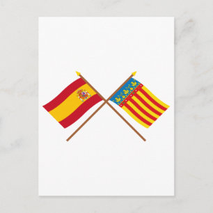 Carte Postale Drapeaux croisés d'Espagne et de Valence