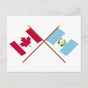 Carte Postale Drapeaux croisés du Canada et du Guatemala