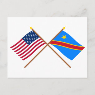 Carte Postale Drapeaux croisés République démocratique du Congo 