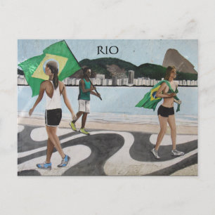 Carte Postale drapeaux de la plage de rio