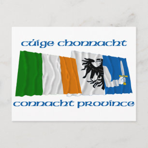 Carte Postale Drapeaux de l'Irlande et de la province du Connach