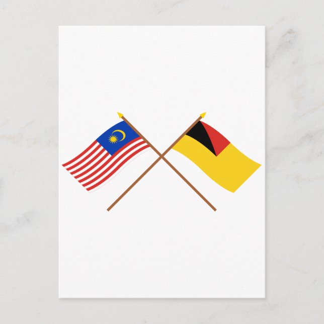 Carte Postale Drapeaux de Malaisie et de Negeri Sembilan (Devant)