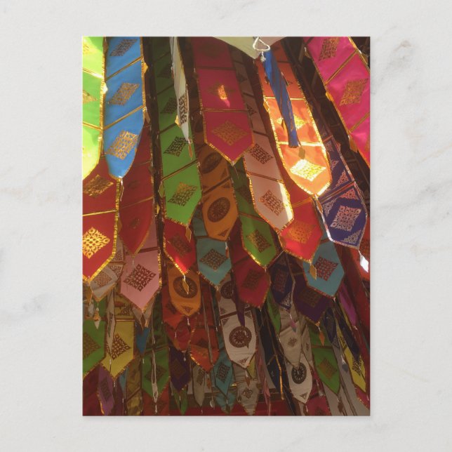 Carte Postale Drapeaux de prière, Chiang Mai, Thaïlande (Devant)