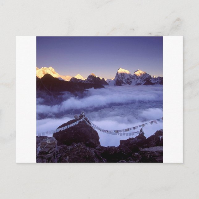 Carte Postale Drapeaux De Prière Du Parc Sur L'Everest Népal (Devant)