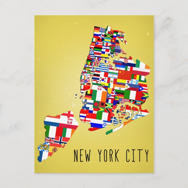 Carte Postale Drapeaux de quartier de New York (Devant)