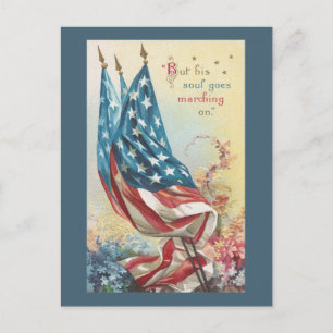 Carte Postale Drapeaux et fleurs pour les victimes