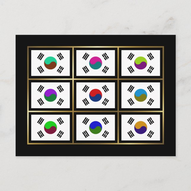 Carte postale Drapeaux Multihue Corée du Sud (Devant)