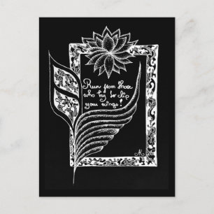 Carte Postale Drapeaux rouges inspirants, citation illustrée