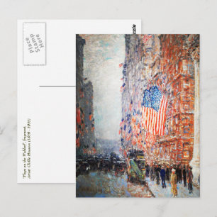 Carte Postale "Drapeaux sur le Waldorf" par Childe Hassam