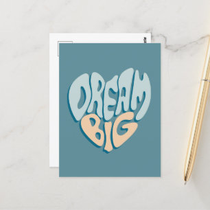 Carte Postale Dream Big : Coeur bleu du succès
