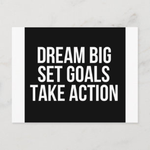 Carte Postale Dream Big Set Buts Agir Citation Motivationnelle