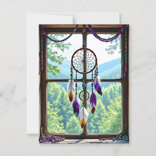 Carte Postale Dreamcatcher dans la fenêtre   Art Boho