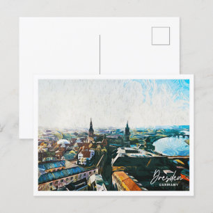 Carte Postale Dresde Allemagne Belle peinture à huile paysage