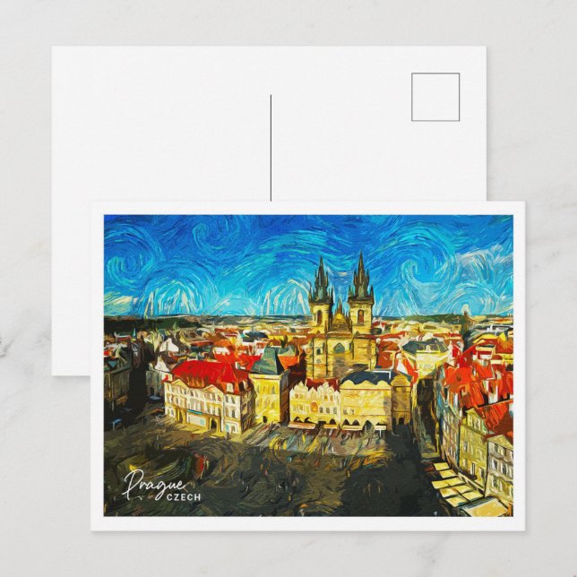 Carte Postale Dresde Allemagne Belle peinture à huile paysage (Devant / Derrière)