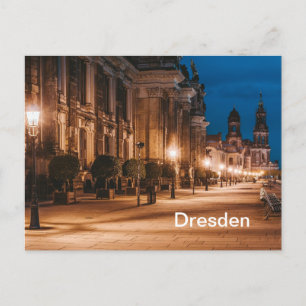 Carte Postale Dresde, Allemagne Heure de la nuit Vue de rue