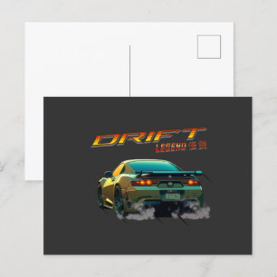 CARTE POSTALE DRIFT LEGEND SUPRA MK4 - STYLE ANIME