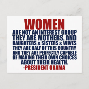 Carte Postale Droits des femmes Citation d'Obama