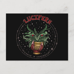 Carte Postale Drôle Black Happy Halloween Plante Demon Lucifern