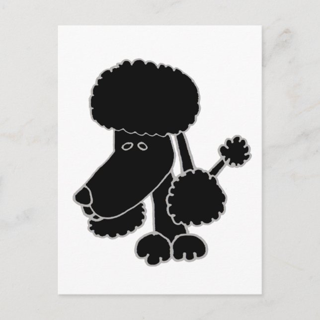 Carte Postale Drôle Black Poodle Chien Chien Chien Caricature (Devant)