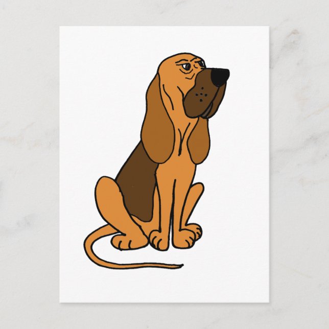 Carte Postale Drôle Bloodhound Chien chiot (Devant)