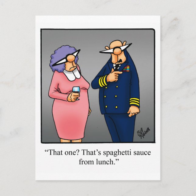 Carte Postale Drôle cadeau de caricature militaire de la Marine! (Devant)