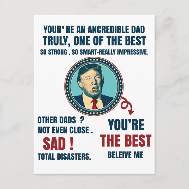 Carte Postale Drôle cadeau de fête des pères trump (Devant)