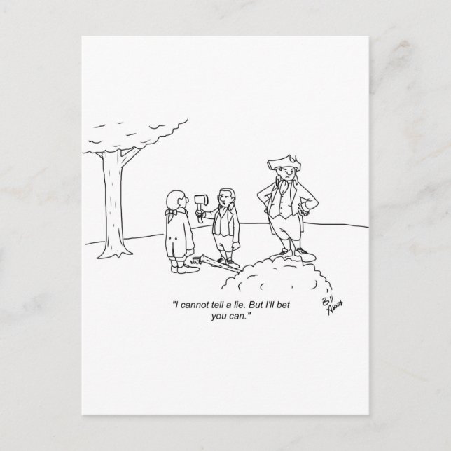 Carte Postale Drôle cadeau George Washington Cherry Tree ! (Devant)