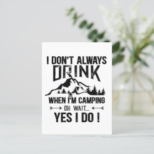 Carte Postale Drôle camper et boire des paroles