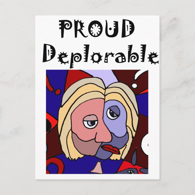 Carte Postale Drôle Caricature politique déplorable (Devant)