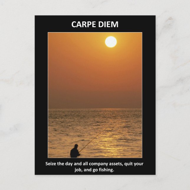 Carte Postale Drôle Carpe Diem Saisir Le Jour (Devant)