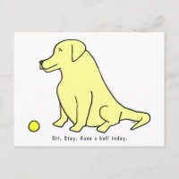 Drôle Cartoon Laboratoire Jaune Pour Un Chien Maig