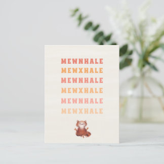 Carte Postale Drôle Chat Yoga Méditation Inhale Exhale Plaisante