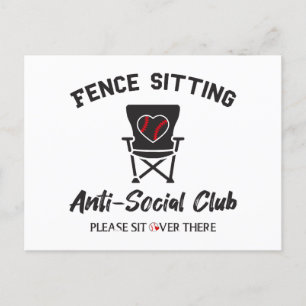 Carte Postale Drôle clôture assis Anti Social Club Baseball Soft