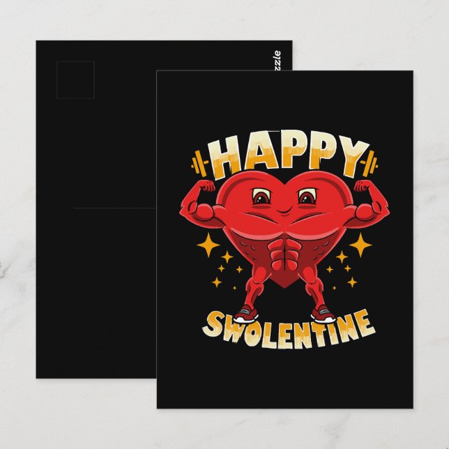 Carte Postale Drôle Coeur Gym entraînement Valentine Cadeau (Devant / Derrière)