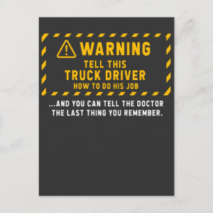 Carte Postale Drôle Conducteur de camion Citation Trucker Plaisa