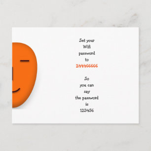 Carte Postale Drôle Creative Wifi Mot de passe Idée Citation de 