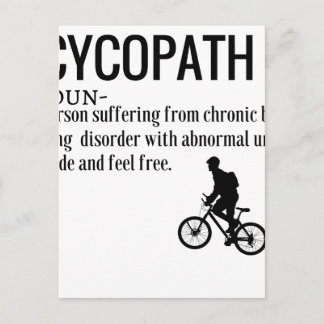 Carte Postale Drôle Cycopath Noun Design Dictionnaire Définition