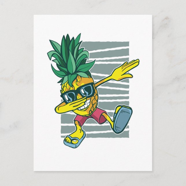 Carte Postale Drôle Dabbing Pineapple Cartoon Ado Graphics (Devant)