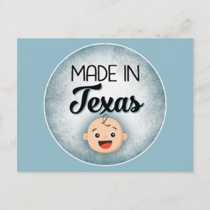 Carte postale drôle de bébé garçon bleu du Texas