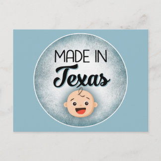 Carte postale drôle de bébé garçon bleu du Texas